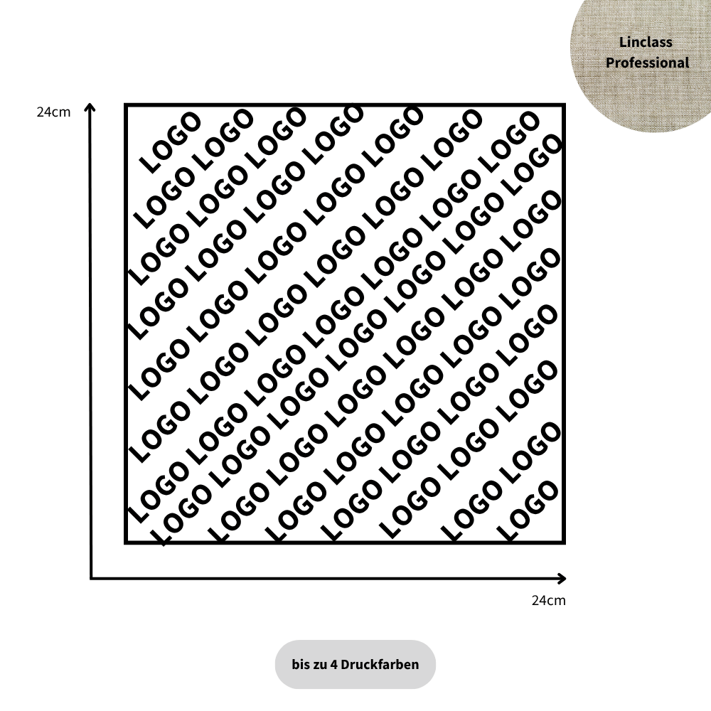 Serviette Airlaid Professional 1/4 Falz, vollflächiger Druck